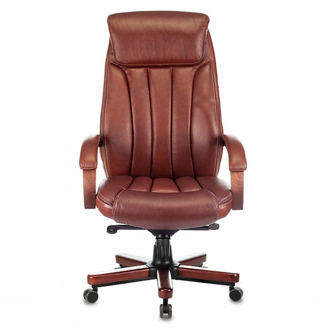 Кресло руководителя Бюрократ T-9922WALNUT светло-коричневый Leather Eichel кожа крестов. металл/дерево