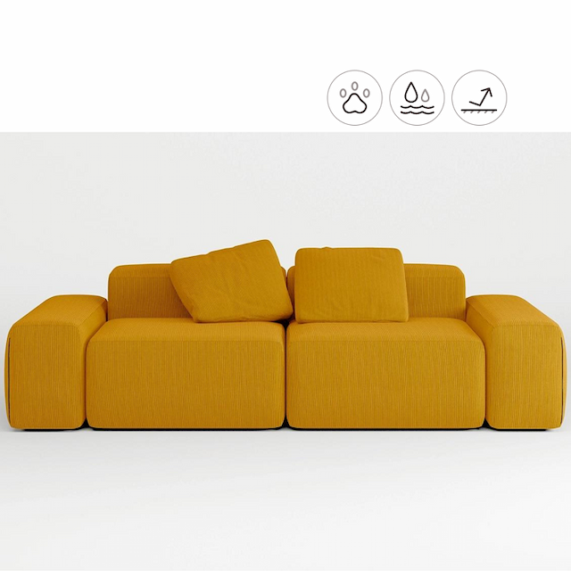 Диван Мастерфабрик Рохо Saga yellow ткань рогожка