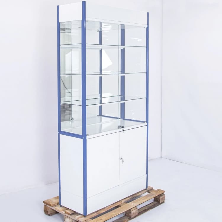 Шкаф-витрина остеклённая Русь 1050х400х2120 арт. УТ-00090059 (Восстановленное 1 шт)
