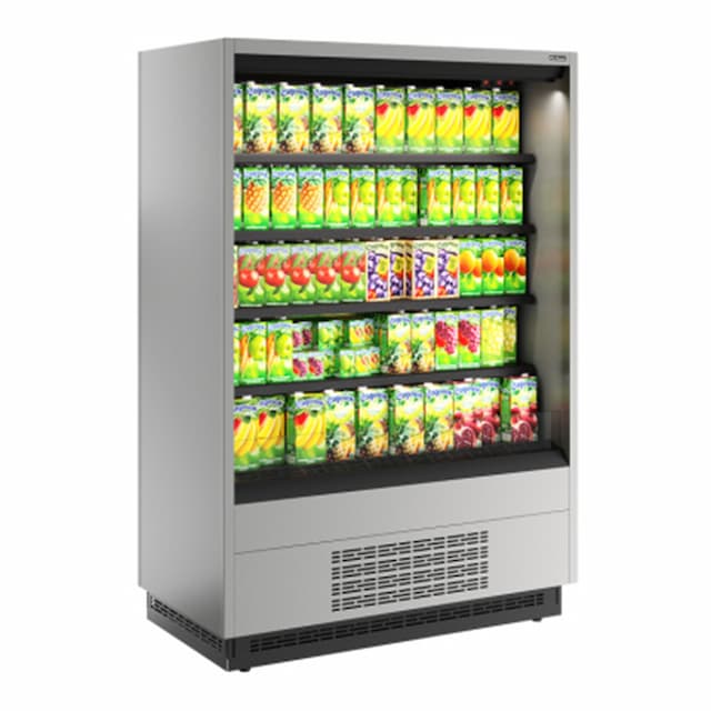 Витрина холодильная Carboma FC20-07 VM 1,0-2 0300 боковина металлическая (9006-9005) Cube 2 открытая