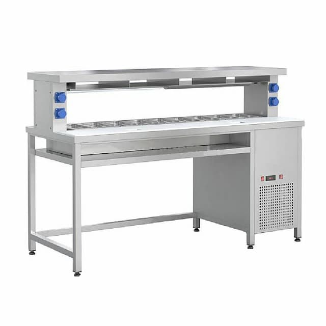 СФ-190Н стол фасовочный пристенный с охл. ванной и зоной для нарезки ROBOLABS СФ-190Н